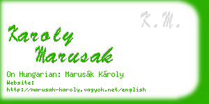 karoly marusak business card